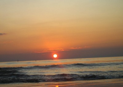Sunset in sea beach in bangladesh