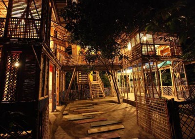 Banboo School in evening