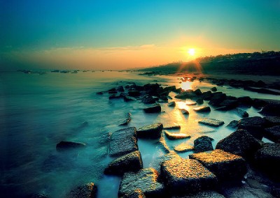 Potenga beach during tide