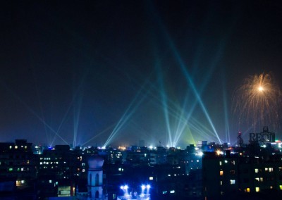 Light show in evening