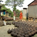 On the yard of pottery worker