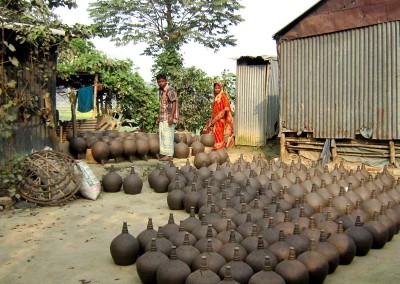 On the yard of pottery worker