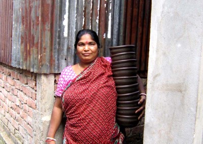 The pottery worker will welcome you with smile