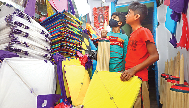 preparation for shakrain festival Dhaka